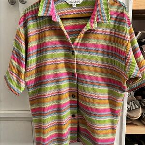 DAVI & DANI Red and Pink Button Down Shirt